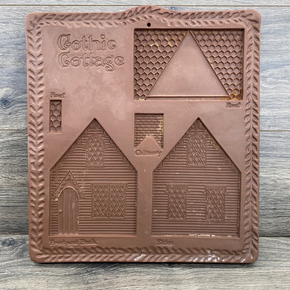 Hartstone Gothic Cottage Cookie Mold Unisex OS Brown Stoneware 3D House USA